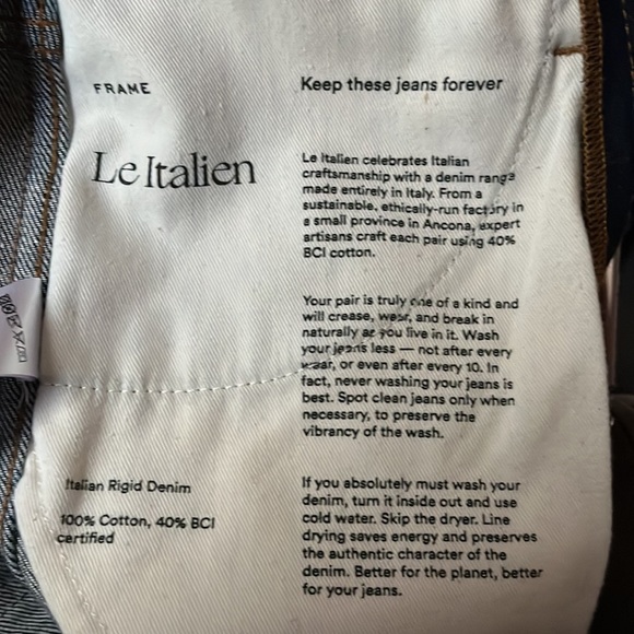 FRAME Le Italien True Straight Jeans Size 24 - Picture 7 of 15